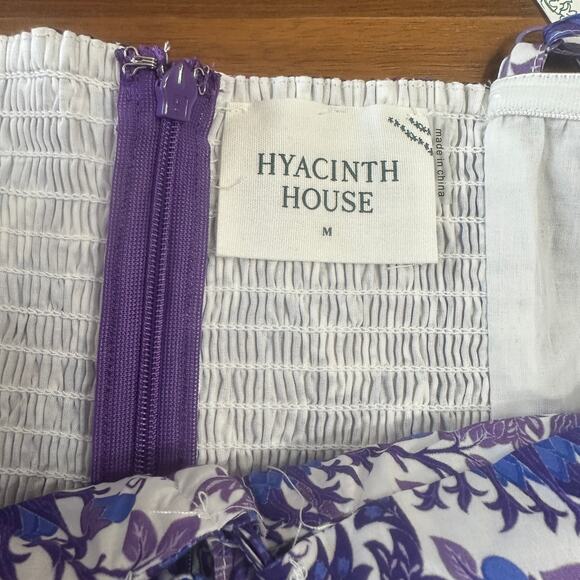 Hyacinth House Purple Multi Floral Corinne Cut-Out Midi Dress, nwt size medium - Picture 10 of 12